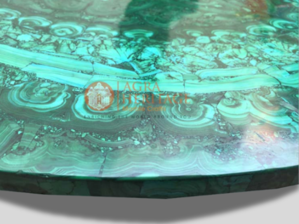 Random Marble Dining Table Top Malachite Inlay Decor